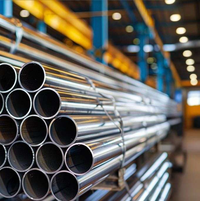 Protected steel tubes ready for dispatch