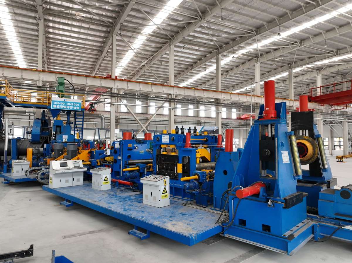 Two-step spiral forming equipment